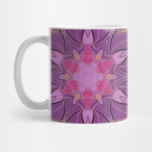 Cartoon Mandala Flower Black Purple and Pink Mug